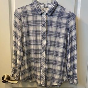 Due South Plaid Button-Down Top